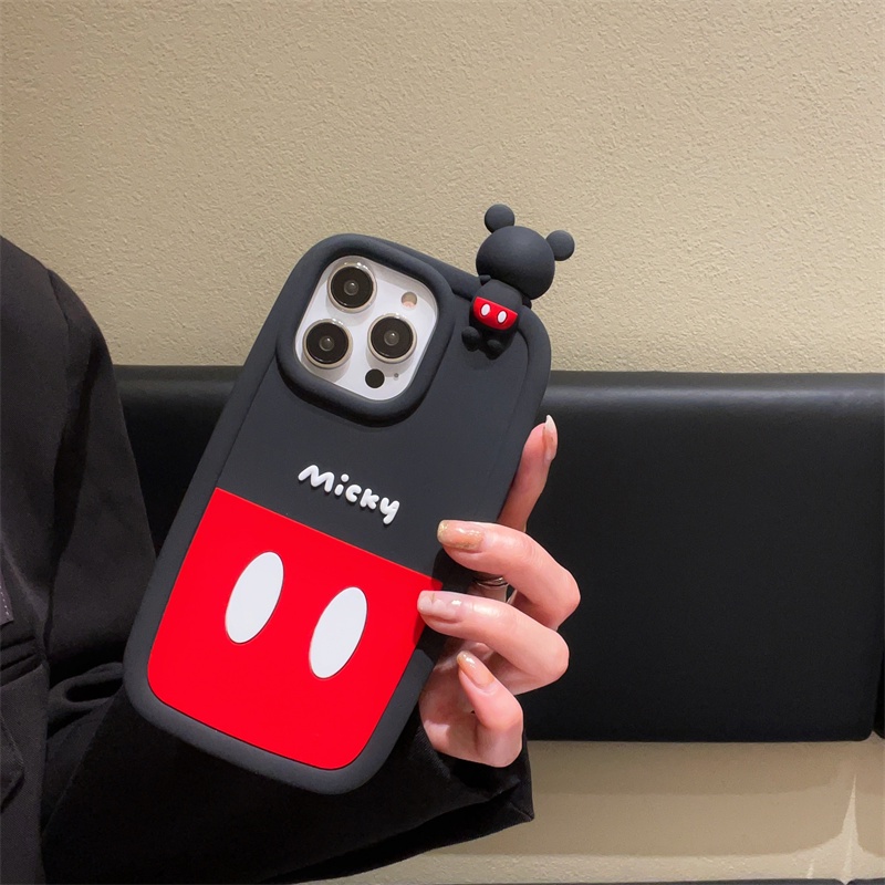 DISNEY Ốp Điện Thoại Silicon tpu Mềm Hình Mickey Minnie 3D Sáng Tạo Cho iPhone 14 13 12 11 Pro MAX 14 Plus