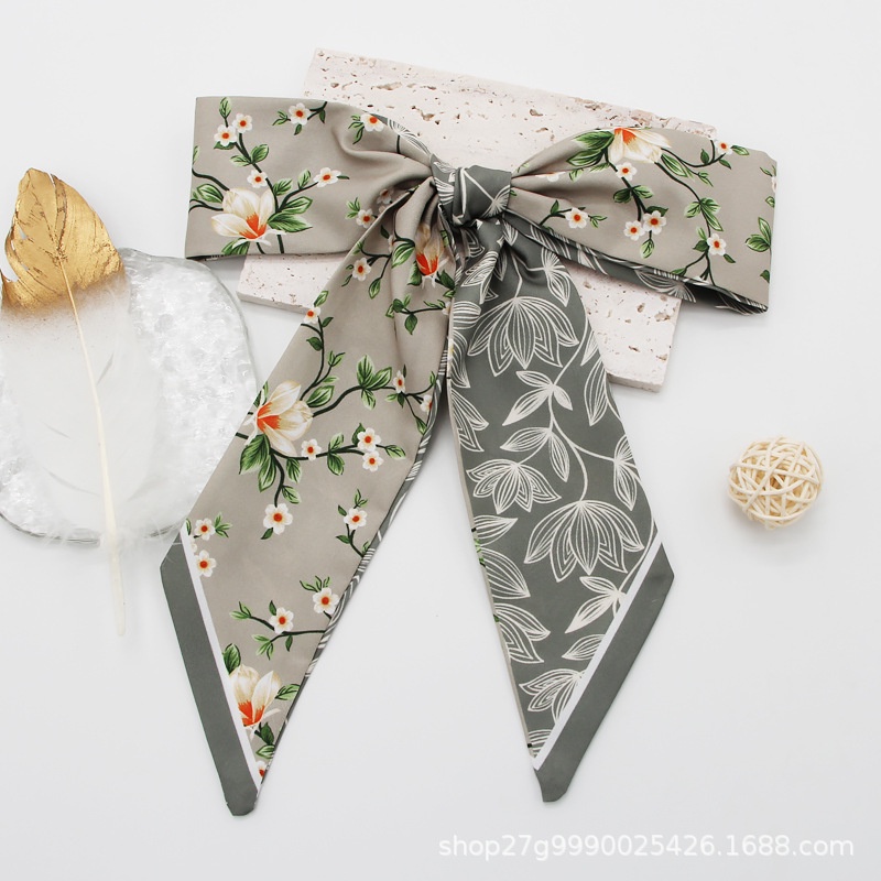 Băng Đô Cài Tóc Đính Nơ Họa Tiết Hoa Đa Năng Xinh Xắn