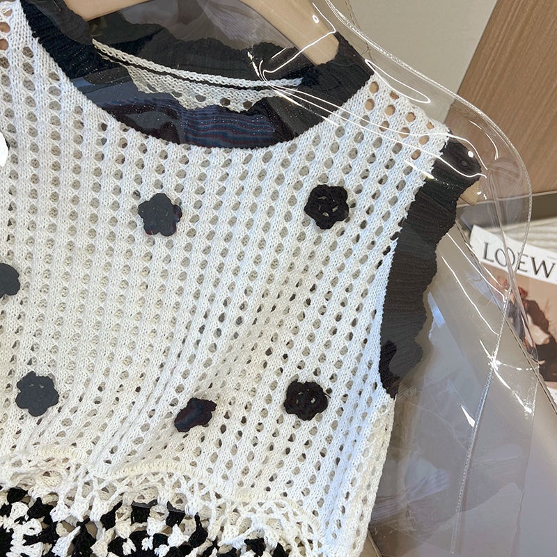 Áo Dệt Kim Sát Nách Thêu Hoa Hồng Thời Trang Mùa Hè 2022 Cho Nữ