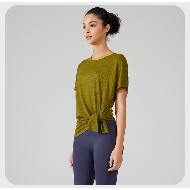 Áo Thun Thể Thao Tay Ngắn 2 Cách Mang Dáng Dài Thoáng Khí Thời Trang Năng Động