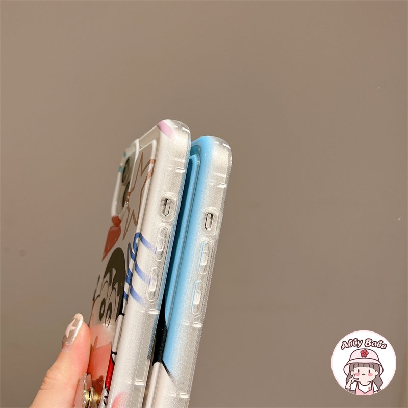 Ốp Điện Thoại TPU Mềm Chống Mồ Hôi In Họa Tiết Hoạt Hình Có Giá Đỡ Chocobi IP 14 Pro Max 11 12 11 Pro Max X XS