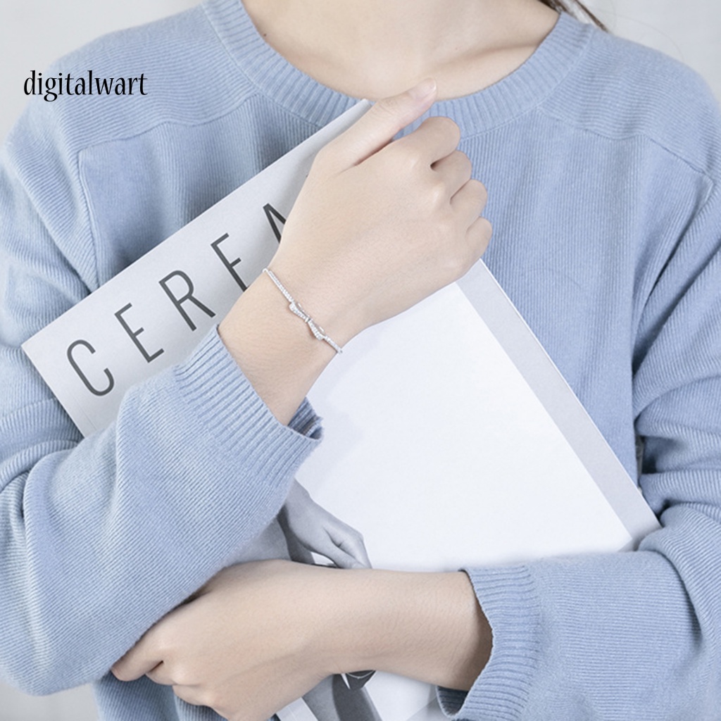 Kỹ Thuật Số| Vòng Tay Thắt Nơ Lấp Lánh Có Thể Điều Chỉnh Độc Đáo Cho Ngày Valentine