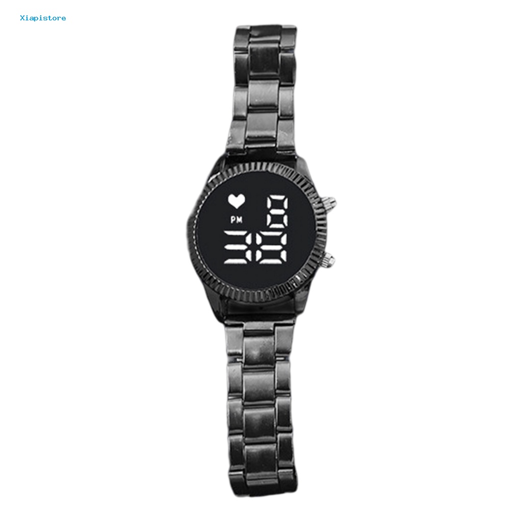 [Xiapistore] Đồng Hồ Đeo Tay Điện Tử Màn Hình LED Tròn Cỡ Lớn Dây Hợp Kim Hiển Thị Thời Gian Chính Xác Nhiều Màu Sắc Tùy Chọn