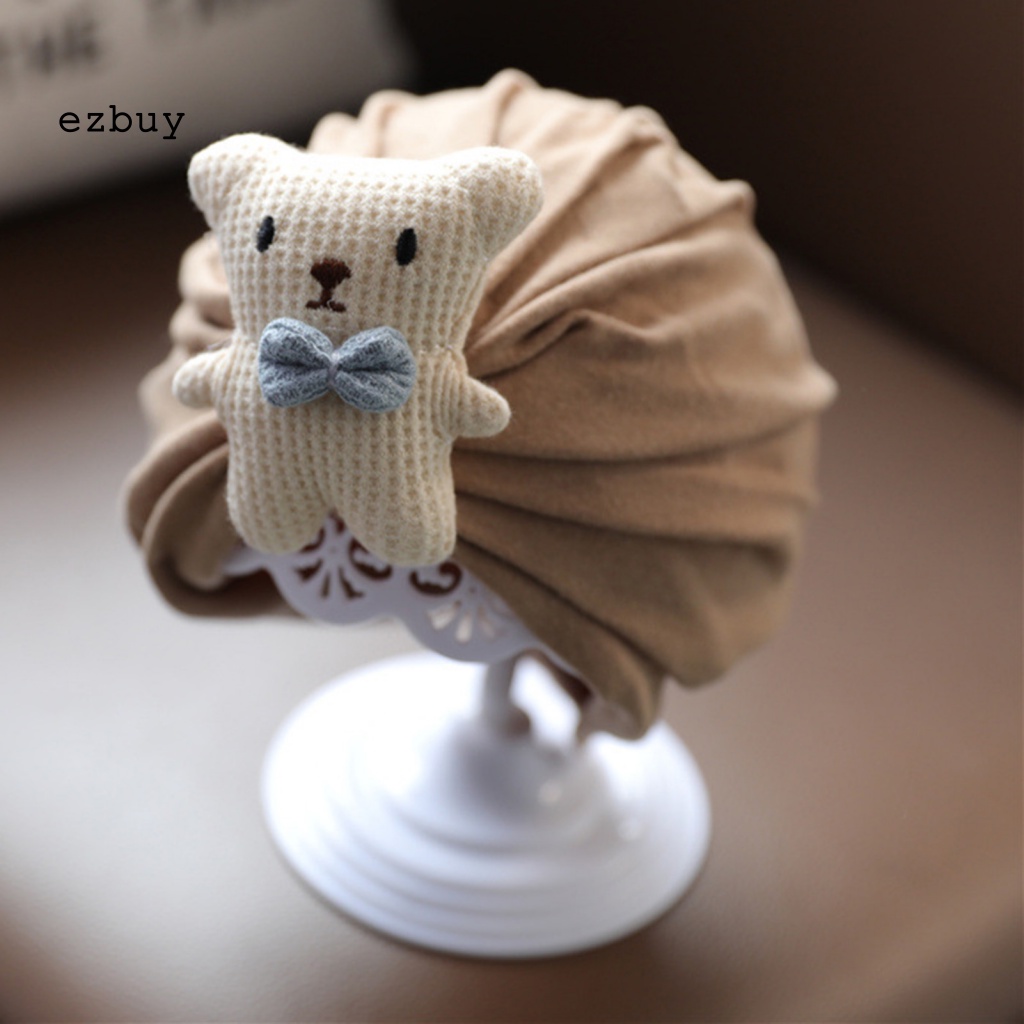 Mũ Cotton Trùm Đầu Co Giãn Thoải Mái In Hình Gấu Hoạt Hình Cho Bé Sơ Sinh