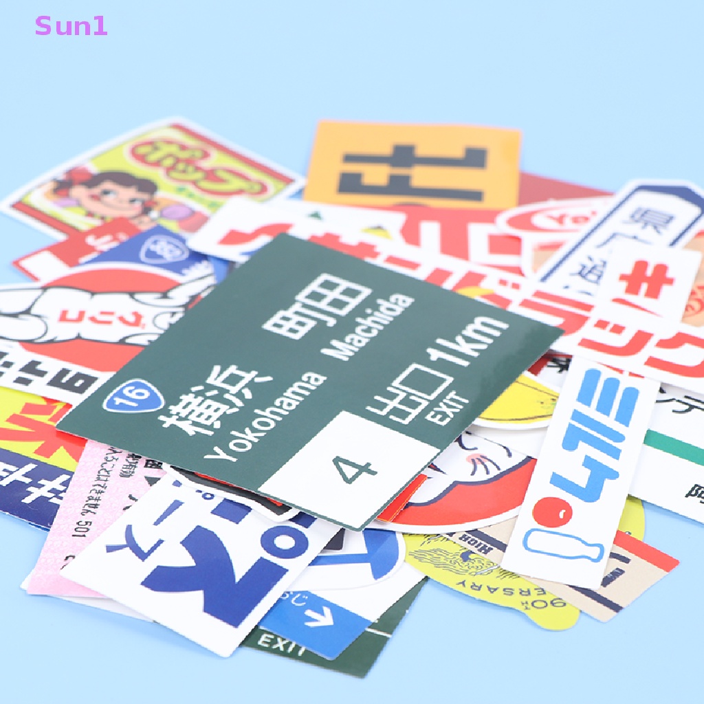 Set 31 Sticker Dán Trang Trí Điện Thoại Laptop Ván Trượt Phong Cách Nhật Bản