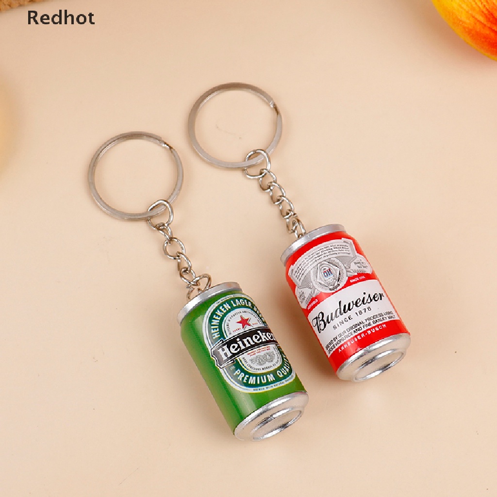 &lt; Redhot &gt; Móc Khóa Hình Lon Bia Nhân Tạo Cá Tính Trang Trí Ba Lô