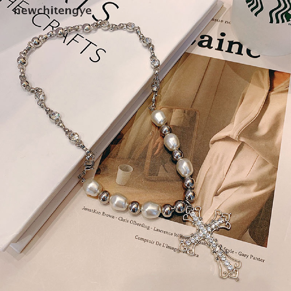 Vòng Cổ Chuỗi Ngọc Trai Kim Cương Giả Phong Cách Punk Hip Hop Đơn Giản Thời Trang Cho Nữ