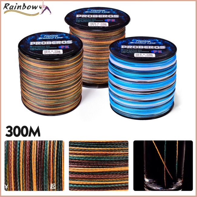 Cuộn Dây Câu Cá Pe Bện 4 Sợi 10-100lb Độ Bền Cao Dài 300m