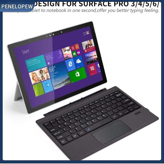 Bàn Phím Bluetooth Không Dây Ft-1089d Có Đèn Nền Cảm Ứng Cho Microsoft Surface Pro 3 4 5 6 7