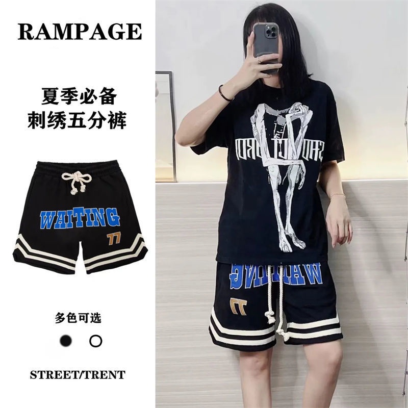 Quần Short Hip Hop Ngắn Dáng Rộng Thêu Họa Tiết Đơn Giản Thoải Mái Phong Cách Hip Hop Mỹ Mùa Hè Mới Cho Nữ