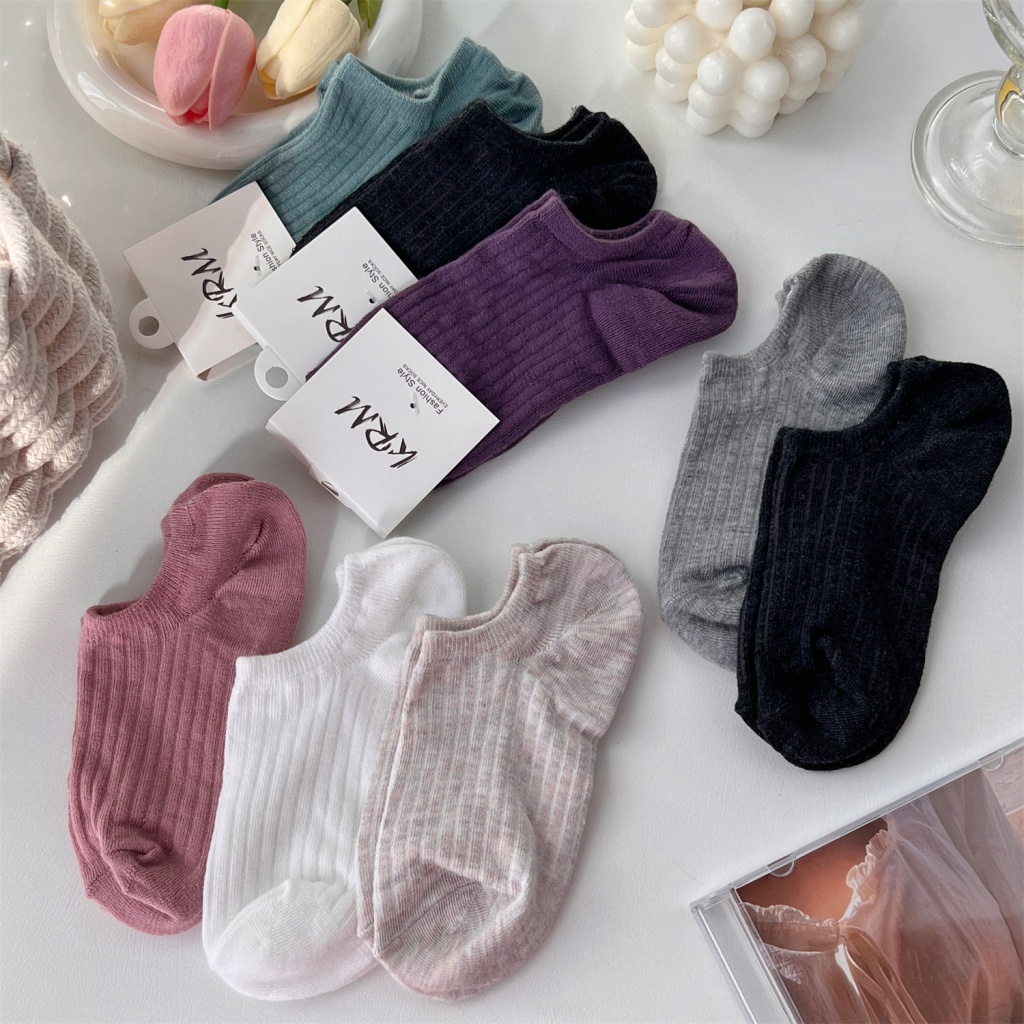 Vớ Cotton Cổ Thấp Màu Kẹo Ngọt Phong Cách Nhật Bản Thời Trang Cho Nữ