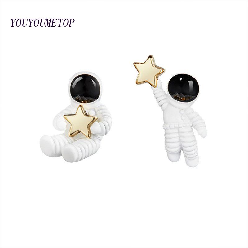 Bông Tai Bất Đối Xứng Hình Ngôi Sao / Phi Hành Gia / Ngôi Sao Phong Cách