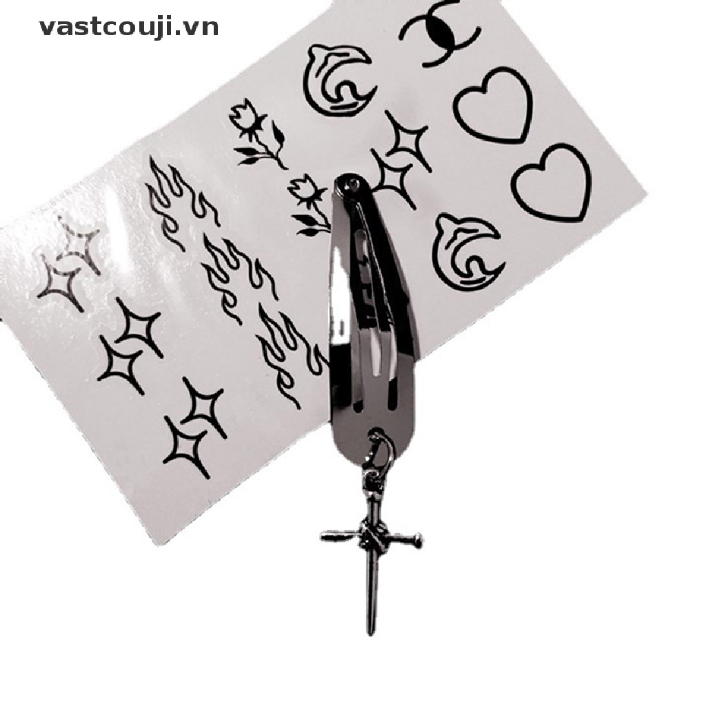 Kẹp Tóc Hình Ngôi Sao / Chữ Thập / Hoa Bằng Kim Loại Thời Trang Cho Nữ