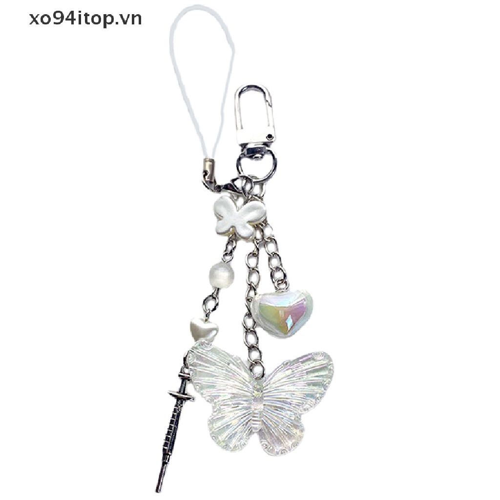 Móc Khóa Điện Thoại XOITOP Y2K Hình Bướm Chữ Ch Thủ Công DIY