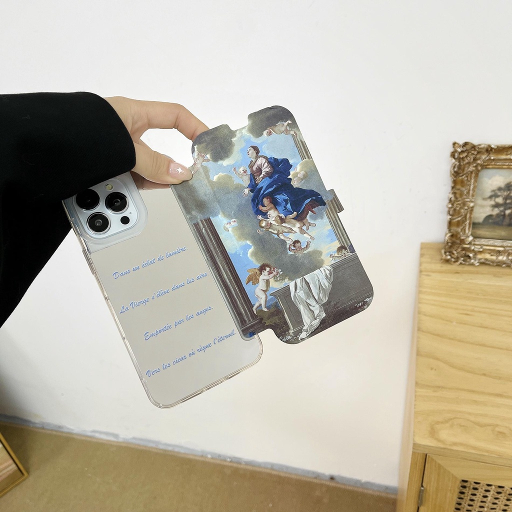 Ốp Điện Thoại TPU Silicone Dẻo Trong Suốt Chống Rơi In Hình Tranh Sơn Dầu Cổ Điển Cho iPhone 11 12 13 14 PRO MAX