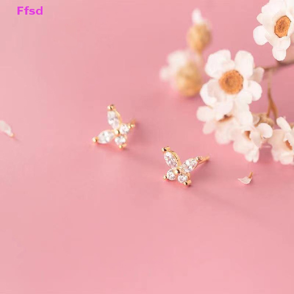 1 Đôi Khuyên Tai Hình Bướm Đính Đá Zircon Thời Trang Cho Nữ