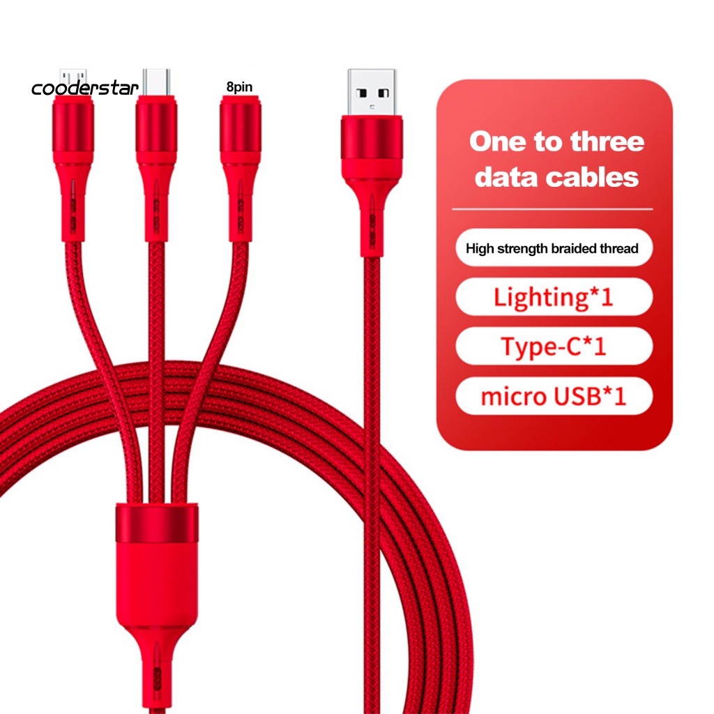 Dây Cáp Sạc Nhanh 6A Ba Trong Một Tiện Dụng