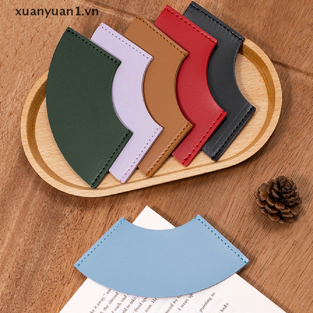 Xuan Kẹp Đánh Dấu Trang Sách Mini Bằng Da Hình Quạt Cầm Tay Vintage Làm Quà Tặng Cho Học Sinh / Trẻ Em