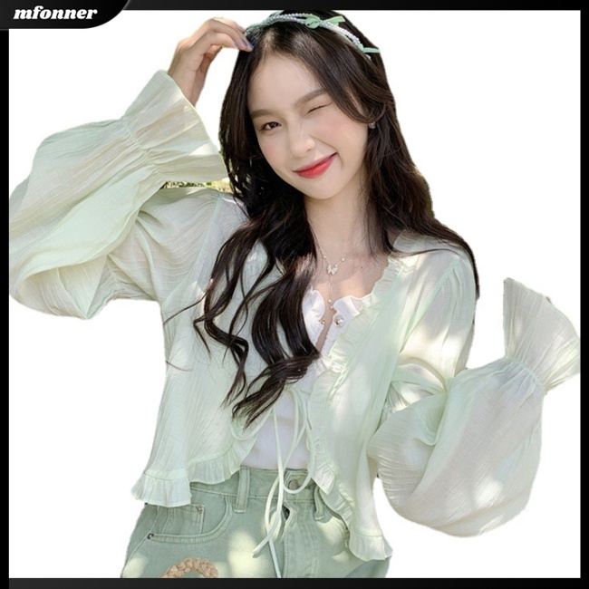 Áo Khoác Chống Nắng Mỏng Tay Dài Màu Sắc Đơn Giản Thoáng Khí Thời Trang Mùa Hè Cho Nữ