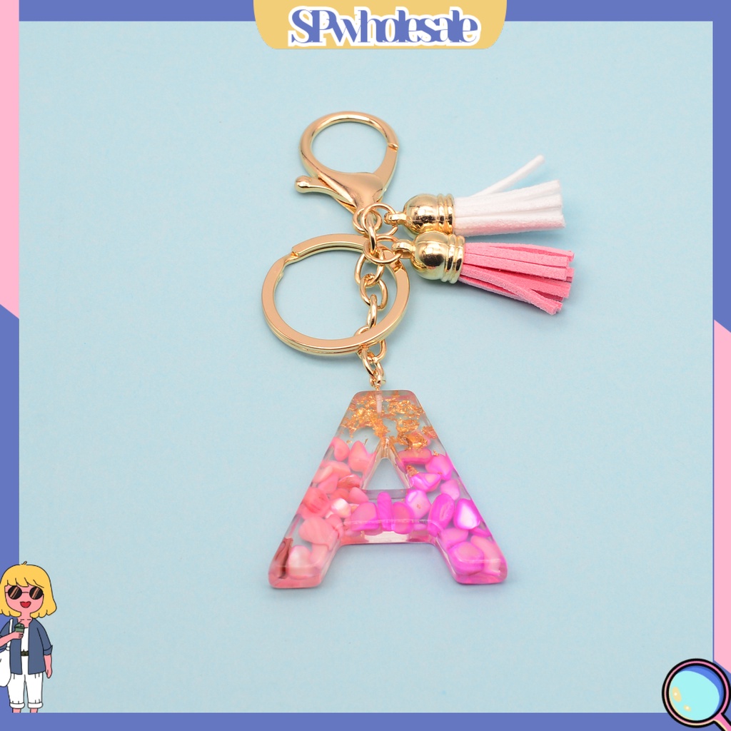 <SPwholesale> Móc Khóa Hình Vỏ Sò / Chữ Cái Có Dây Tua Rua Cho Nữ