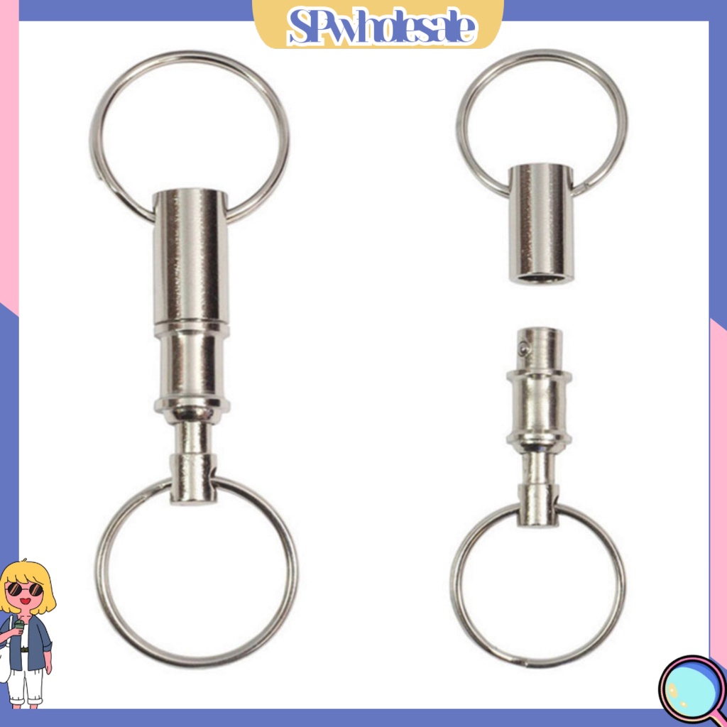 <SPwholesale> 2 Móc Khóa Có Thể Tháo Rời Bề Mặt Mịn Màng Chống Biến Dạng Bằng Thép Không Gỉ