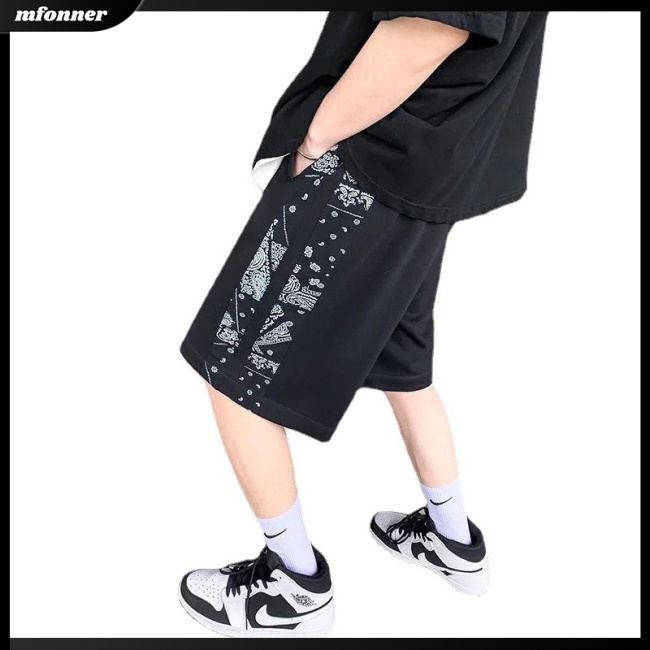 Quần Short Thể Thao Ống Rộng In Họa Tiết Thời Trang Mùa Hè Dành Cho Nam