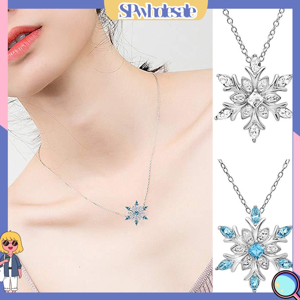 &lt;SPwholesale&gt; Vòng cổ Mặt Hình Bông Tuyết Thoải Mái Thời Trang Cho Nữ