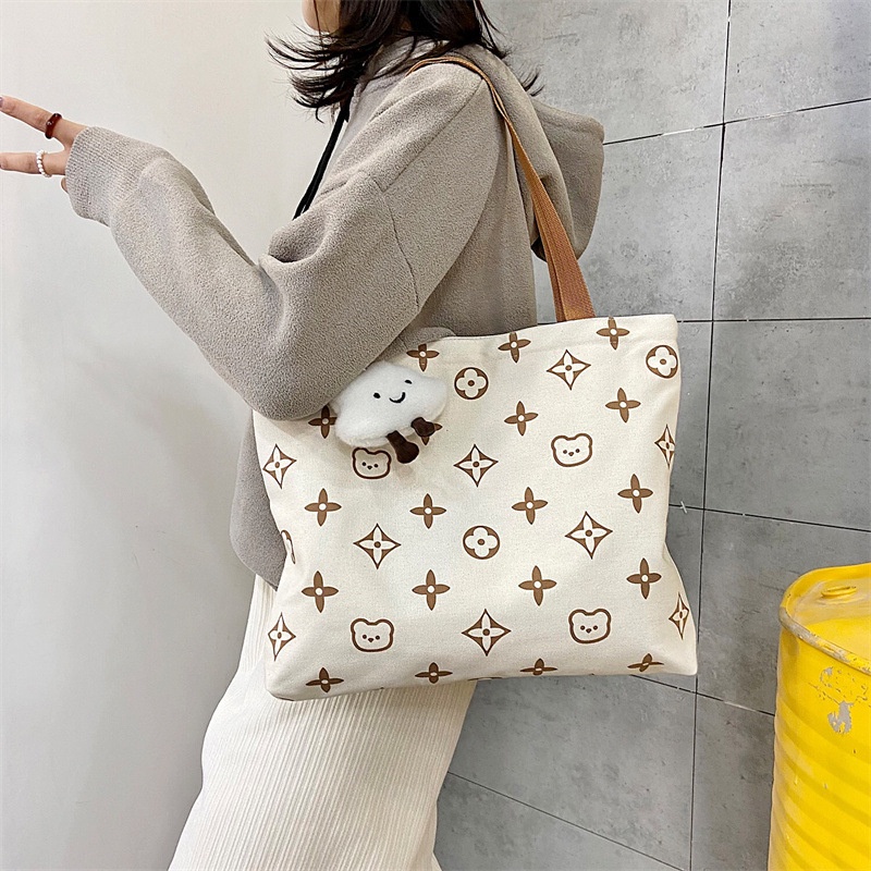 Túi tote Đeo Vai Vải canvas Cỡ Lớn Thiết Kế Đơn Giản Dễ Thương Cho Nữ | BigBuy360 - bigbuy360.vn