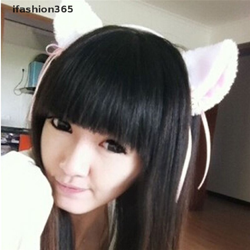 Băng Đô Cài Tóc Hình Tai Mèo Bằng Lông Thời Trang 2017 Dành Cho Bạn Nữ ifashion365