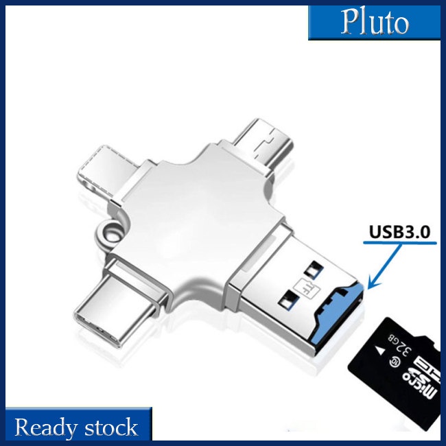 Đầu Đọc Thẻ 4 Trong 1 Usb 3.0 Micro Sd Sang Usb Otg Cho Iphone