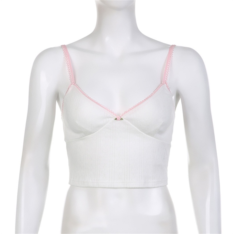 Áo Croptop Hai Dây Cổ Chữ V Thắt Nơ Hở Lưng Phong Cách Nhật Bản Dễ Thương Dành Cho Nữ