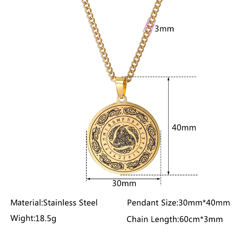 Z Vòng cổ Bằng Thép Titan Không Gỉ Mặt Thắt Nút Phong Cách Viking Ireland Thời Trang Dành Cho Nam