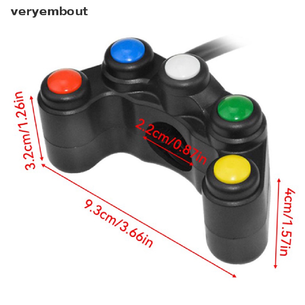 Công Tắc 5 Nút 22mm Gắn Tay Lái Xe Máy Thông Dụng
