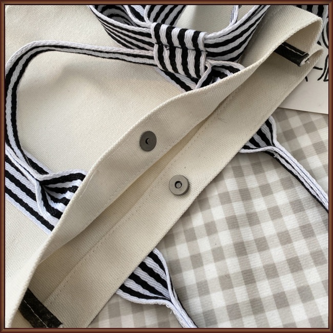 Túi Xách Canvas Cỡ Lớn Phối Màu Tương Phản Thời Trang Cho Nữ