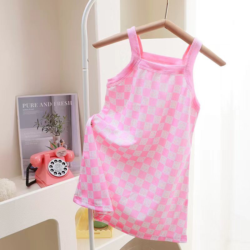 Đầm Công Chúa Hai Dây Bằng Lụa Lạnh In Hoa Thời Trang Mùa Hè Dành Cho Bé Gái 80-150CM