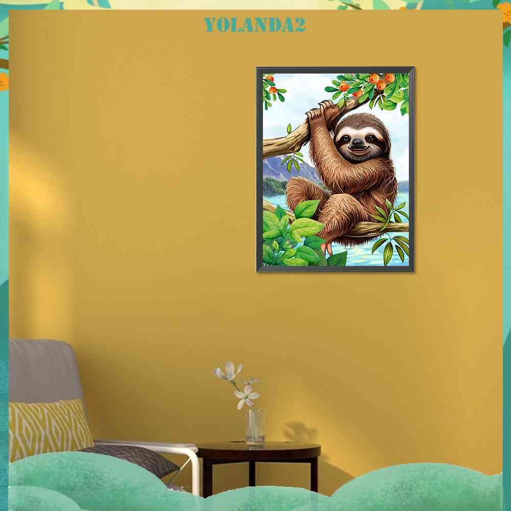 Tranh Đính Đá Kim Cương Toàn Bộ 5D DIY Hình Vẽ Con Lười