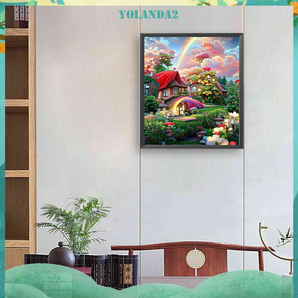 Tranh Đính Đá Kim Cương Toàn Bộ 5D DIY Hình Vẽ Ngôi Nhà