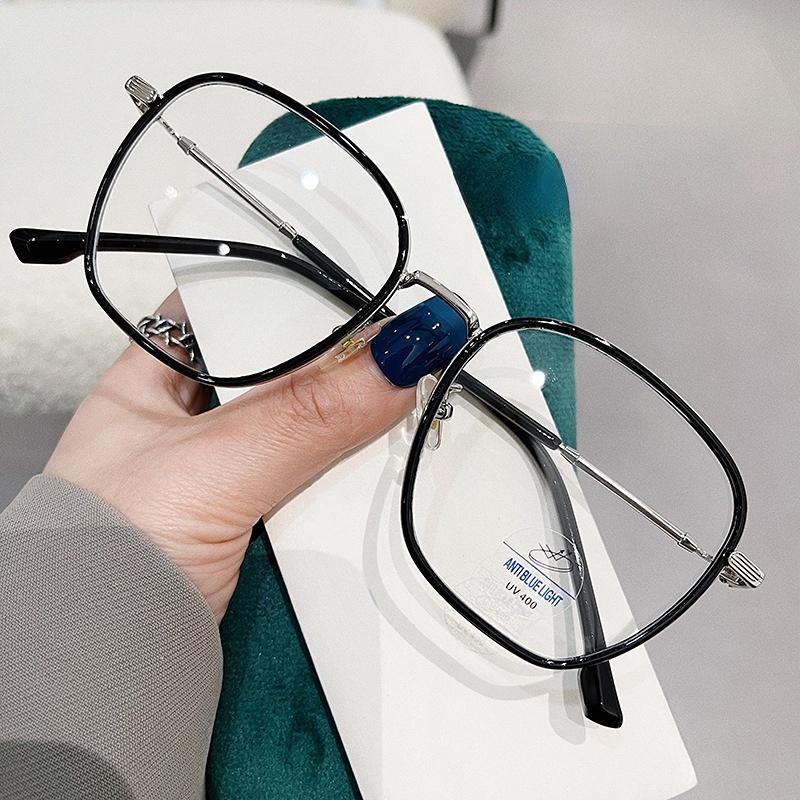 Mắt Kính Gọng Tròn Chống Bức Xạ Bằng Kim Loại Phong Cách Hàn Quốc Cổ Điển Dành Cho Nam Nữ