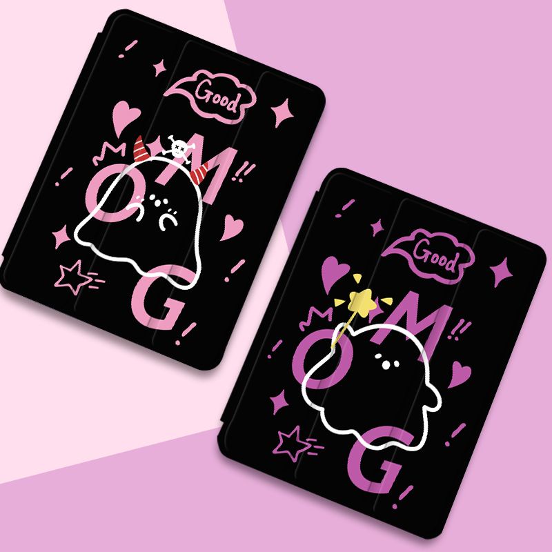 Ốp Máy Tính Bảng Mềm In Hình Ma Dễ Thương Có Ngăn Đựng Bút Cho iPad Gen10 7 / 8 / 9 10.2 "Air4 / Air5 Pro11" Pro12.9 "2022 mini6