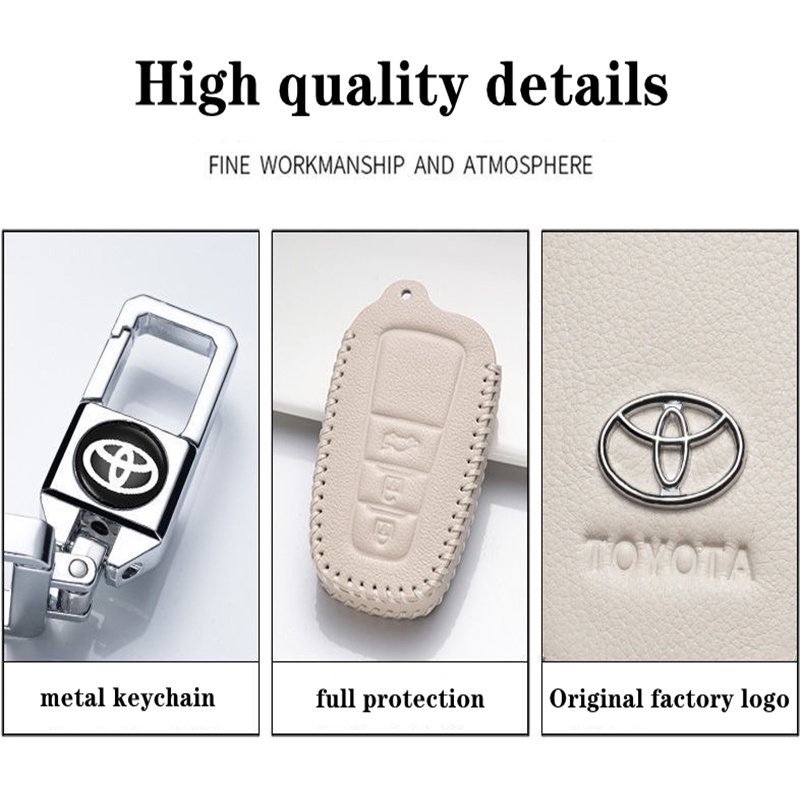 Bao Da Chìa Khóa Xe Hơi Toyota Yaris Camry Corolla Vios Wigo Hiace Agya Fortuner Raize Veloz RAV4 Rush Avanza Innova Hilux Alphard Prado