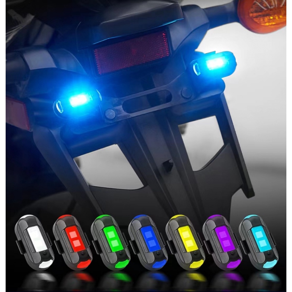 Máy Bay Điều Khiển Đèn LED Tín Hiệu Mini 7 Màu Kèm Điều Khiển Từ Xa Cho Xe Hơi / Xe Máy