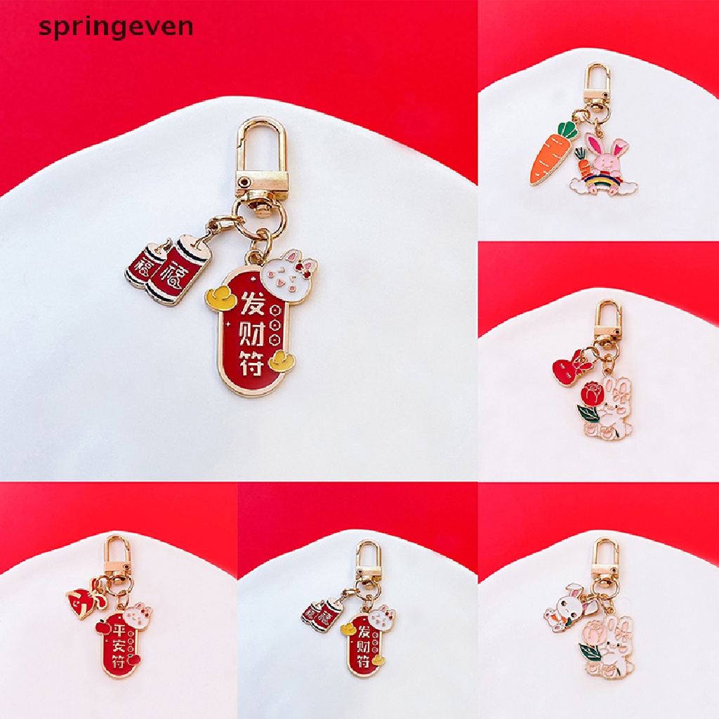 Móc Khóa Hình Thỏ Tráng Men Dễ Thương Cho Nam Và Nữ