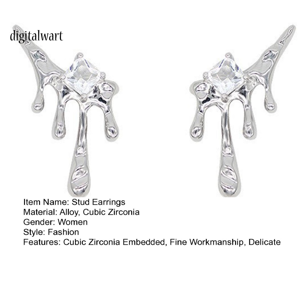 Kỹ Thuật Số| 1 Đôi Bông Tai Đính Đá Zircon Hình Giọt Nước Thời Trang Dành Cho Nữ