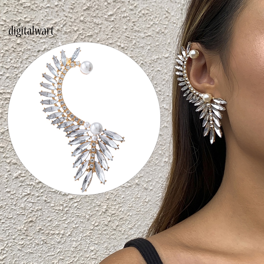 Kỹ Thuật Số| 1 Khuyên Kẹp Vành Tai Đính Đá Ngọc Trai Nhân Tạo Thời Trang