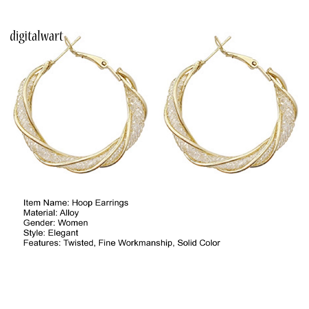 Kỹ Thuật Số| 1 Đôi Bông Tai Kim Loại Dạng Vòng Xoắn Hình Học Lớn Thời Trang