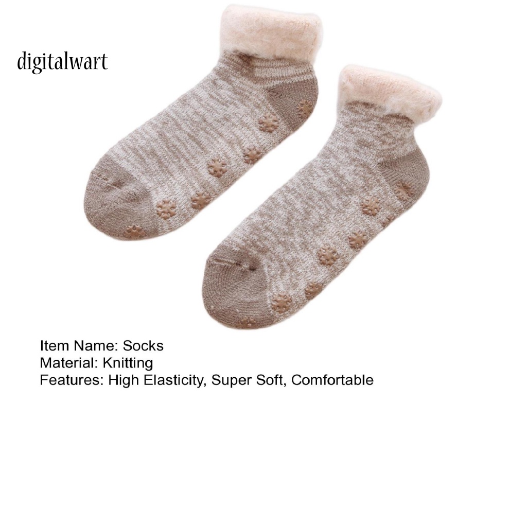 Kỹ Thuật Số| 1 Đôi Tất Dệt Kim Dày Mềm Mại Giữ Ấm Chống Dầu Nhiều Màu Thời Trang Mùa Đông Cho Nữ