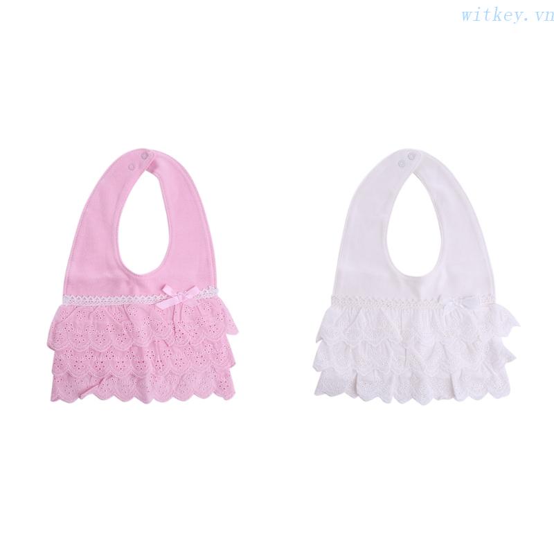 Yếm Ăn Chống Thấm Nước Phối Ren Kiểu Công Chúa Dễ Thương Cho Bé Gái Mới