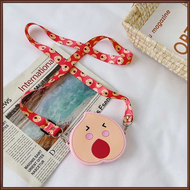 Túi Đeo Chéo Vai Đựng Tiền Xu Có Khóa Kéo Hình Trái Cây Dễ Thương Cho Bé Gái