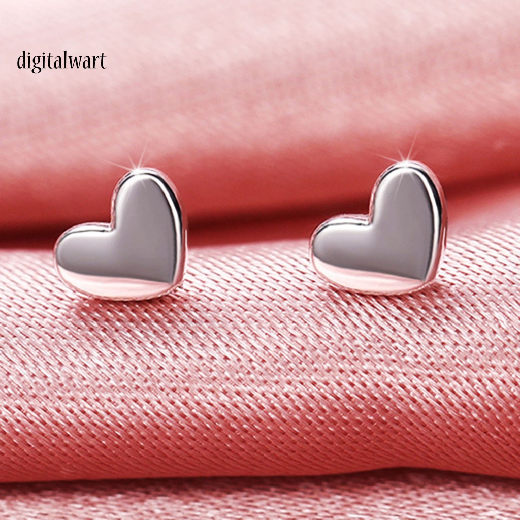 Kỹ Thuật Số| 1 Cặp Bông Tai Hình Trái Tim Bề Mặt Mịn Thanh Lịch Sáng Bóng