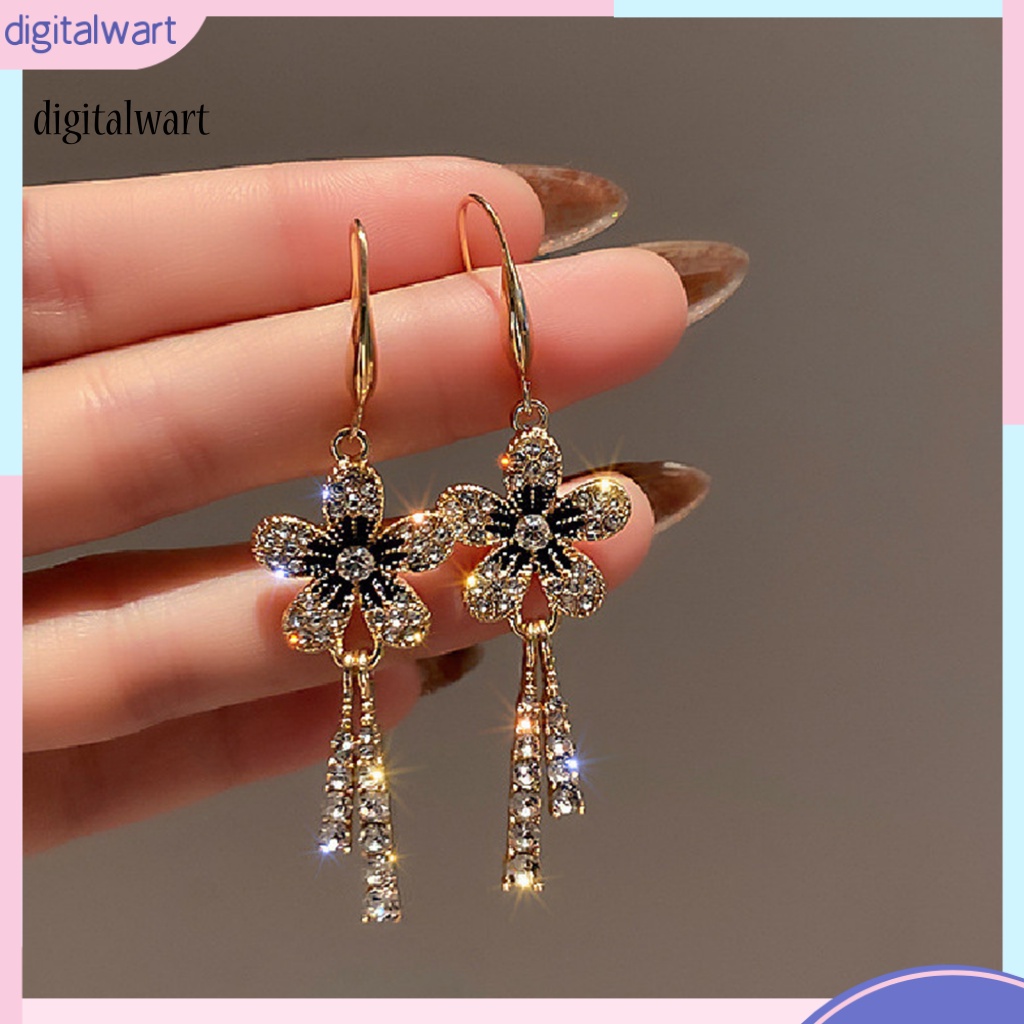 Kỹ Thuật Số| 1 Đôi Bông Tai Hình Hoa Đính Đá Lấp Lánh Dành Cho Nữ